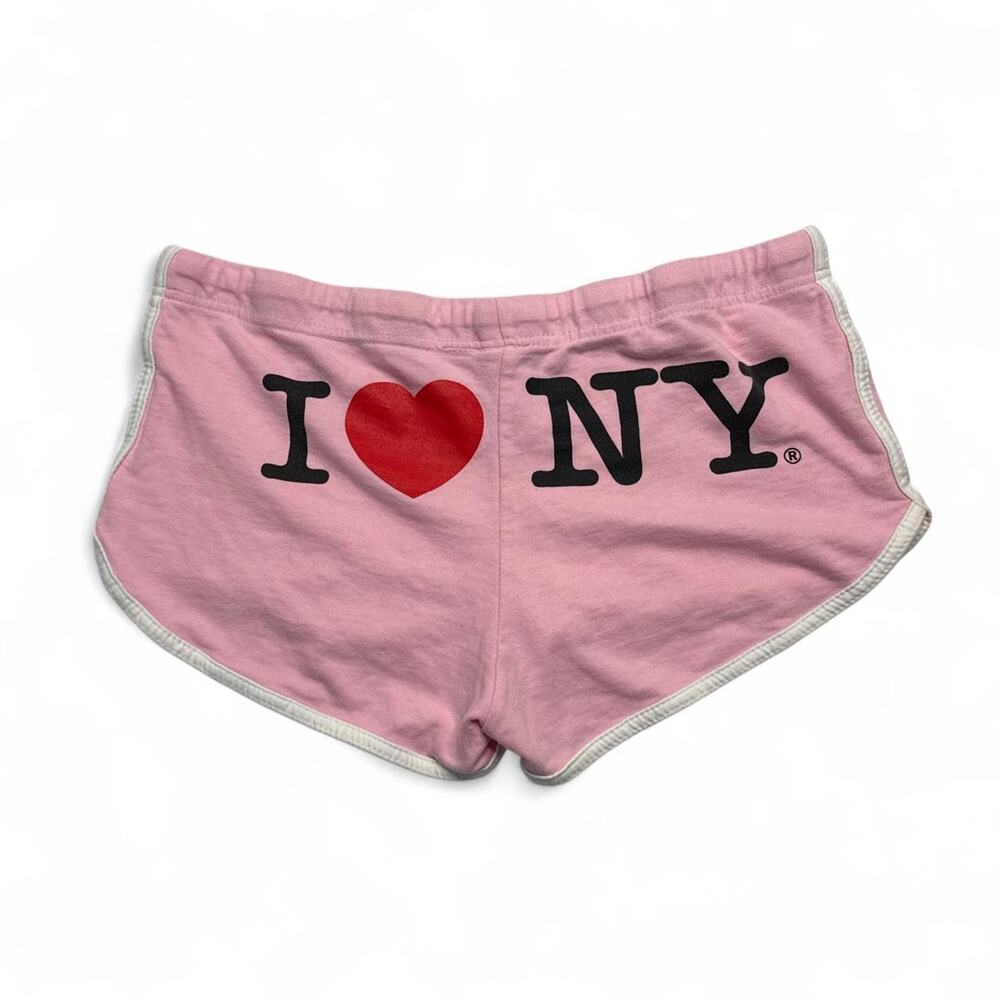 I ❤️ NY baby pink low rise Micro shorts with Jawstring 100% cotton , size L
